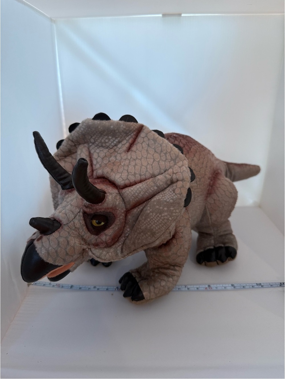 Plush Triceratops Dinosaur Toy - Gray/Brown